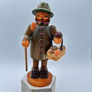 Made‎ in DDR Wooden Man Smoker  Mushroom Forager Smoking Pipe Vtg East Germany
